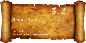 Brum Liza névjegykártya